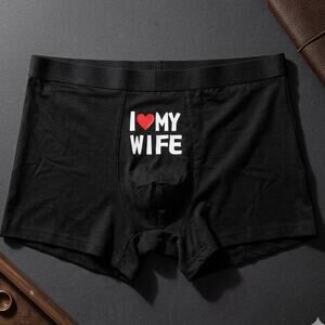NEW Funny "I Love My Wife" Men's Boxer Briefs Size Large Novelty Gag Gift Humor